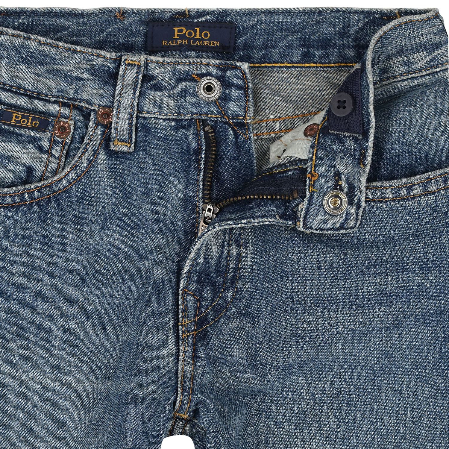 Boys Blue Logo Denim Jeans, 1, hi-res