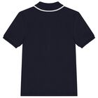 Younger Boys Navy Blue Logo Polo Shirt, 1, hi-res