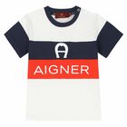 Younger Boys White & Red Logo T-shirt, 1, hi-res
