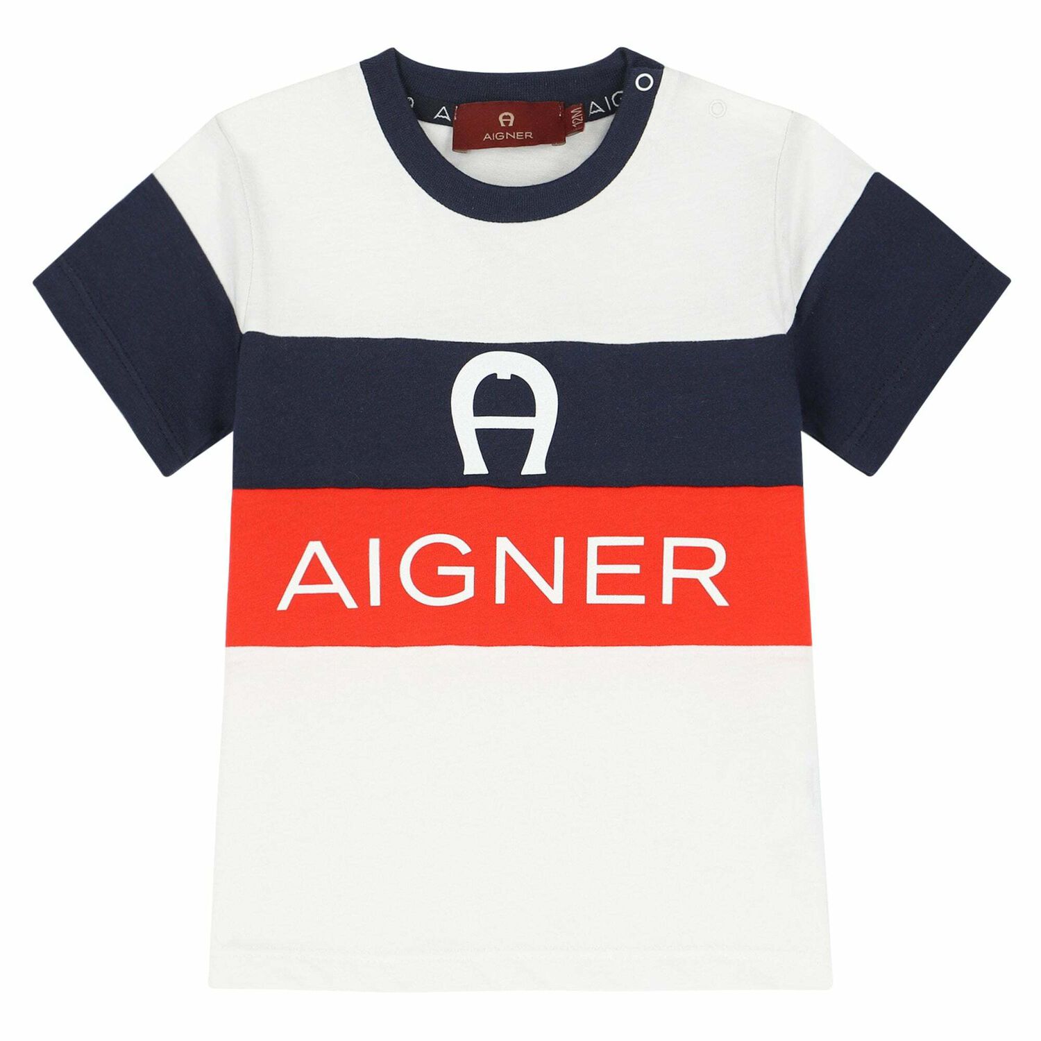 Younger Boys White & Red Logo T-shirt, 1, hi-res