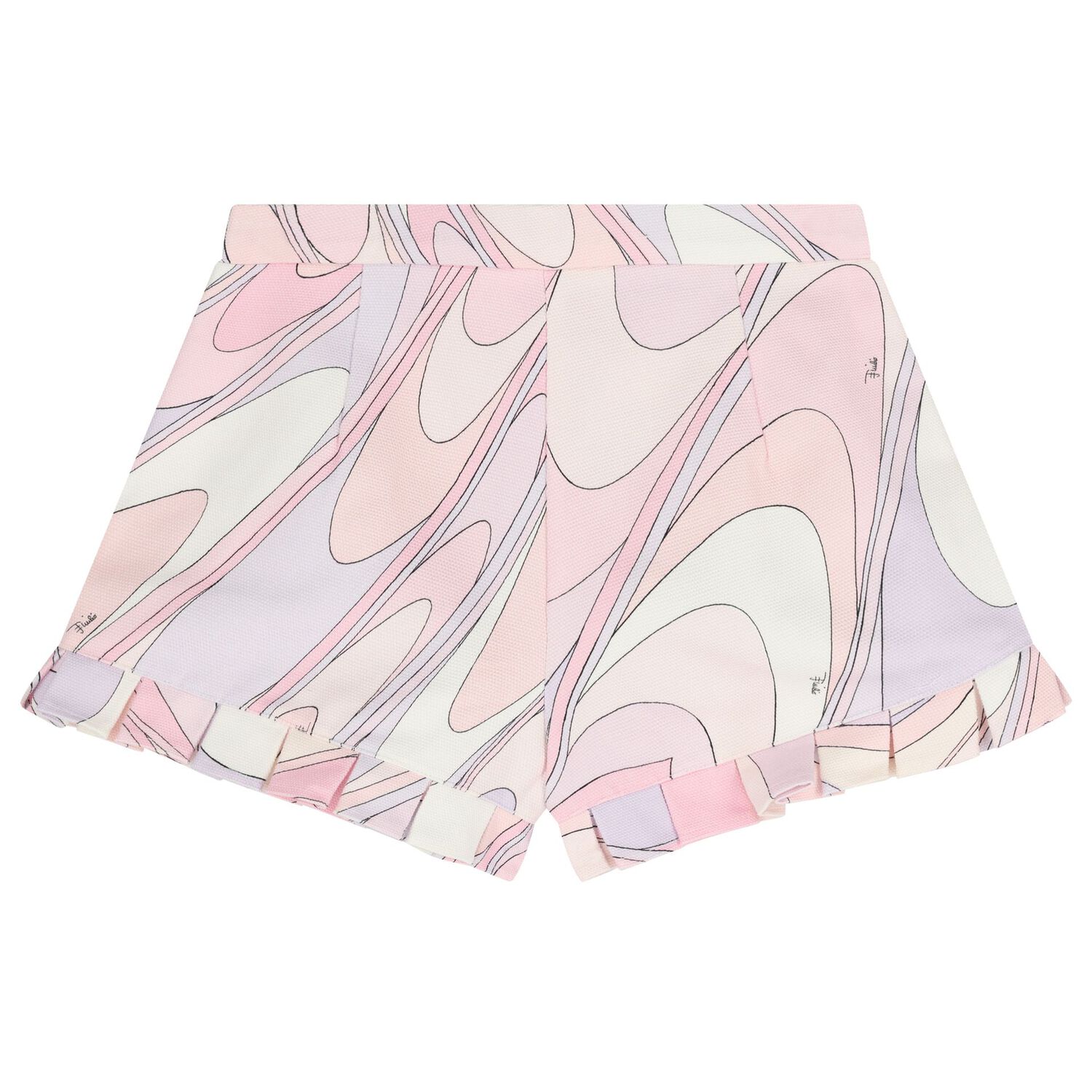 Girls Pink & White Iride Shorts, 1, hi-res