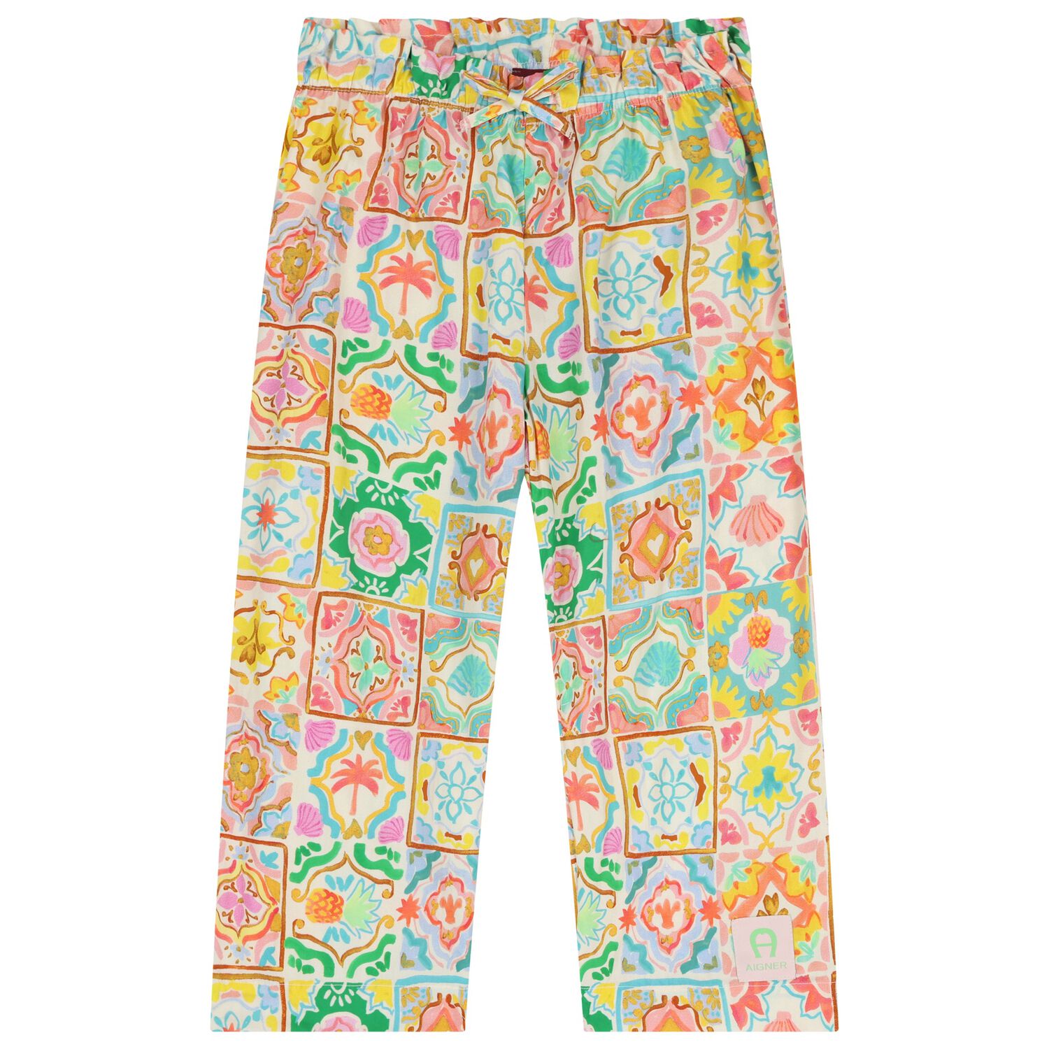 Girls Multi-Coloured Logo Trousers, 1, hi-res