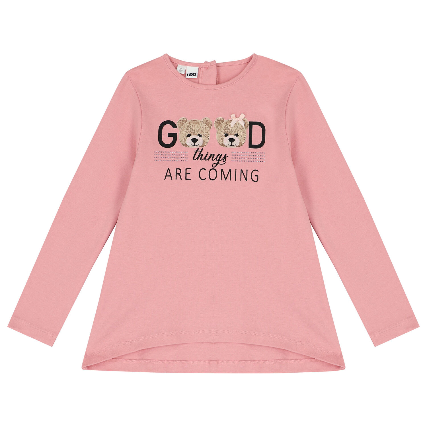 طقم ليغنز بنات بطبعة تيدي باللون الوردي والأسود, 1, hi-res