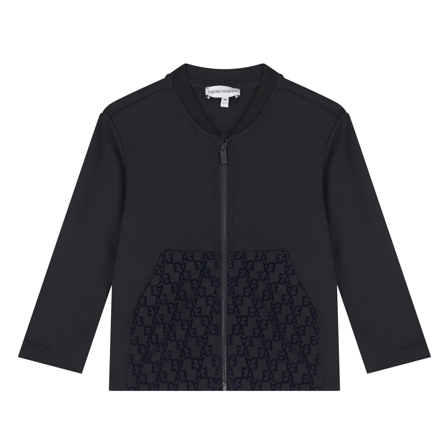 بدلة رياضية بشعار أزرق داكن للأولاد الصغار, 1, hi-res