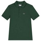 Boys Green Logo Polo Shirt, 6, hi-res