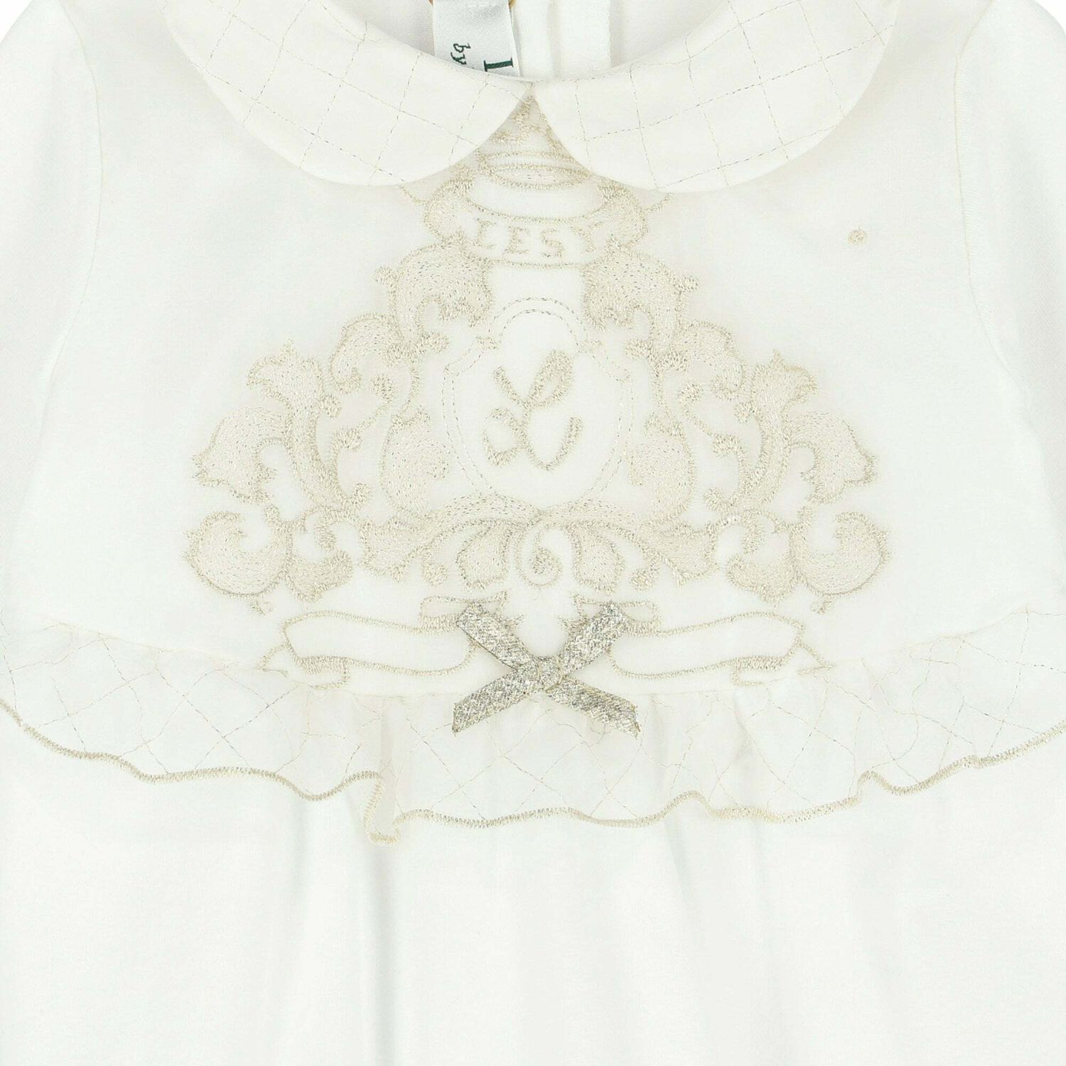 Baby Girls White & Gold Babygrow, 1, hi-res image number null