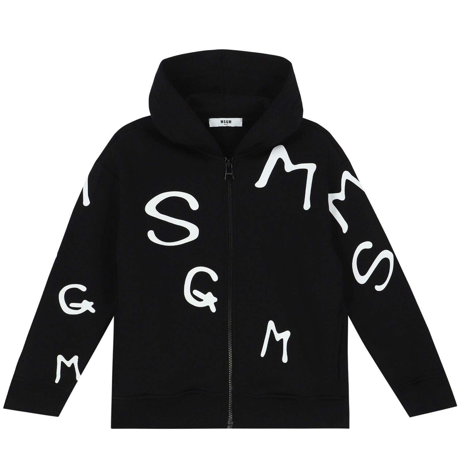 Boys Black Logo Zip Up Top, 1, hi-res image number null