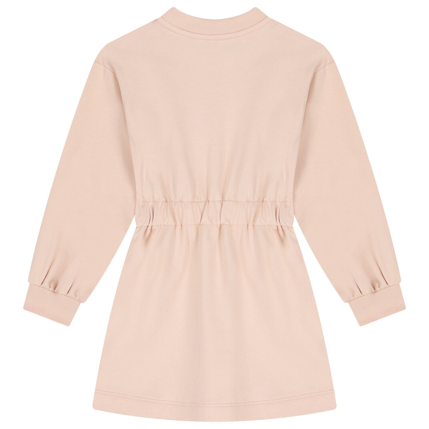 Girls Pink Logo Long Sleeve Dress, 1, hi-res