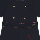 Girls Navy Blue Tartan Dress, 1, hi-res