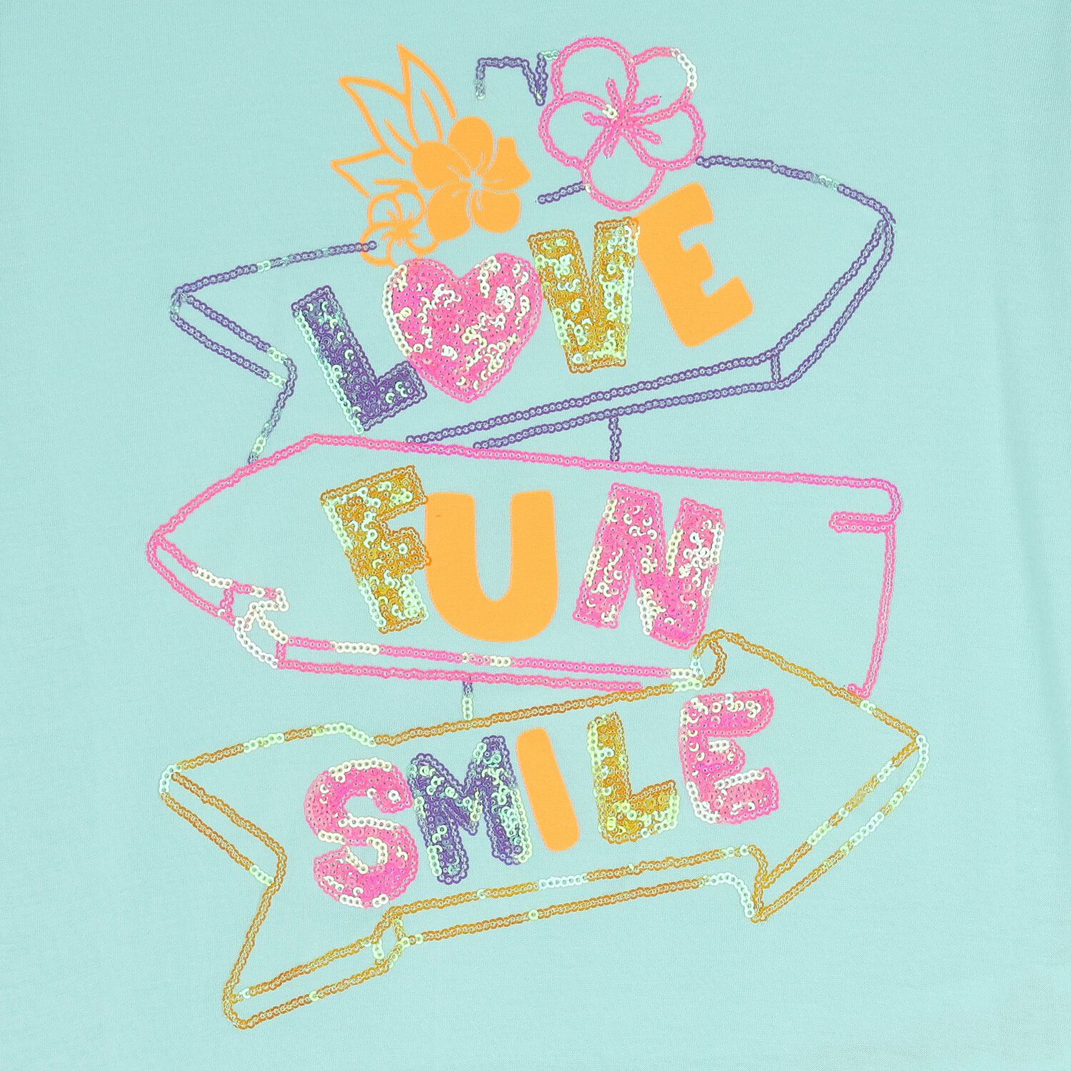 فستان بناتي مزين باللون السماوي, 1, hi-res