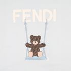 Baby Boys White & Blue Teddy Bear Logo Padded Blanket, 3, hi-res