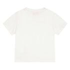 Younger Girls White Logo T-Shirt, 1, hi-res