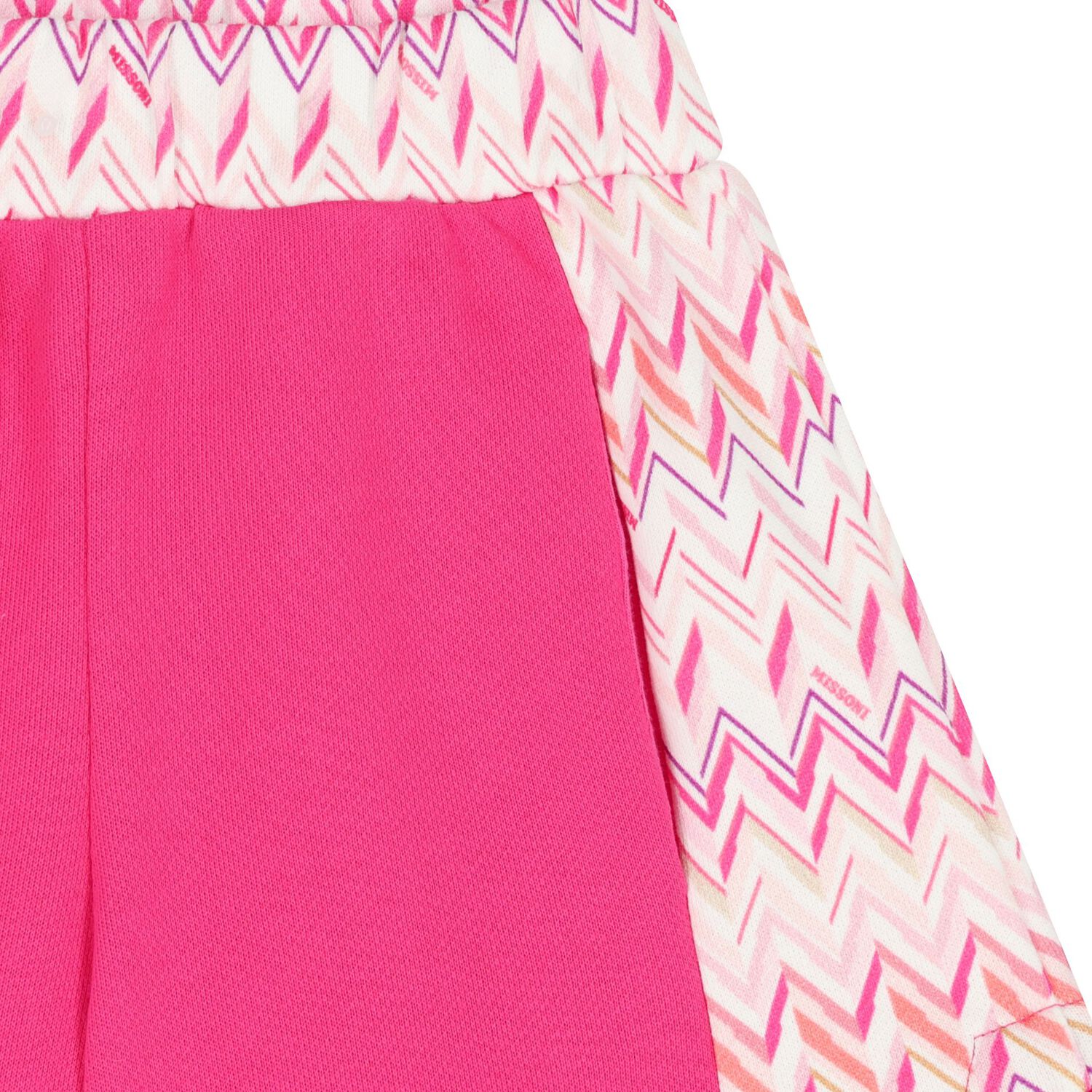 Girls White & Pink Logo Zig Zag Shorts, 2, hi-res