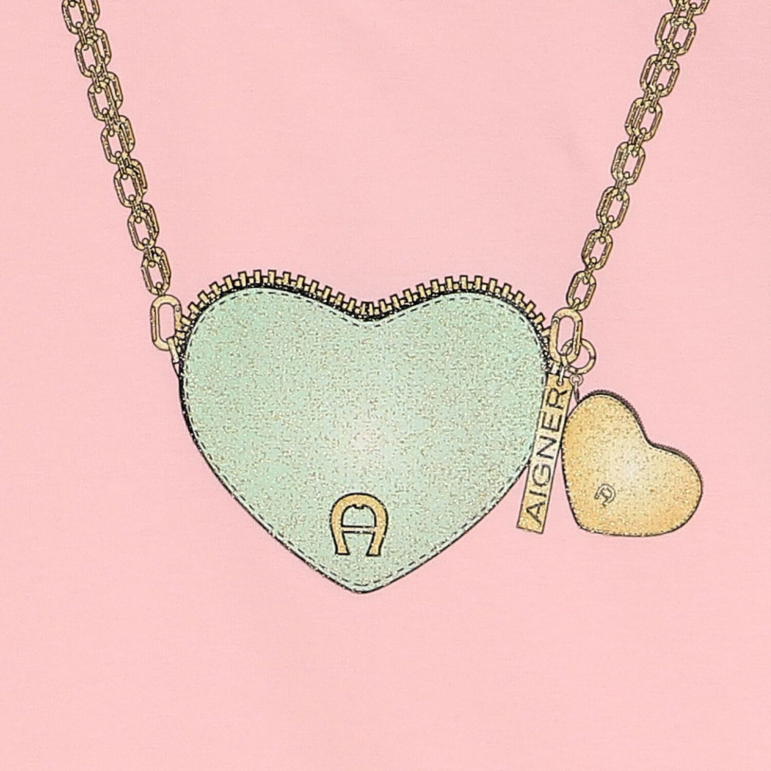 فستان بنات بالشعار وطبعة قلب باللون الوردى, 2, hi-res