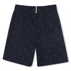 Boys Navy Blue Logo Shorts, 1, hi-res