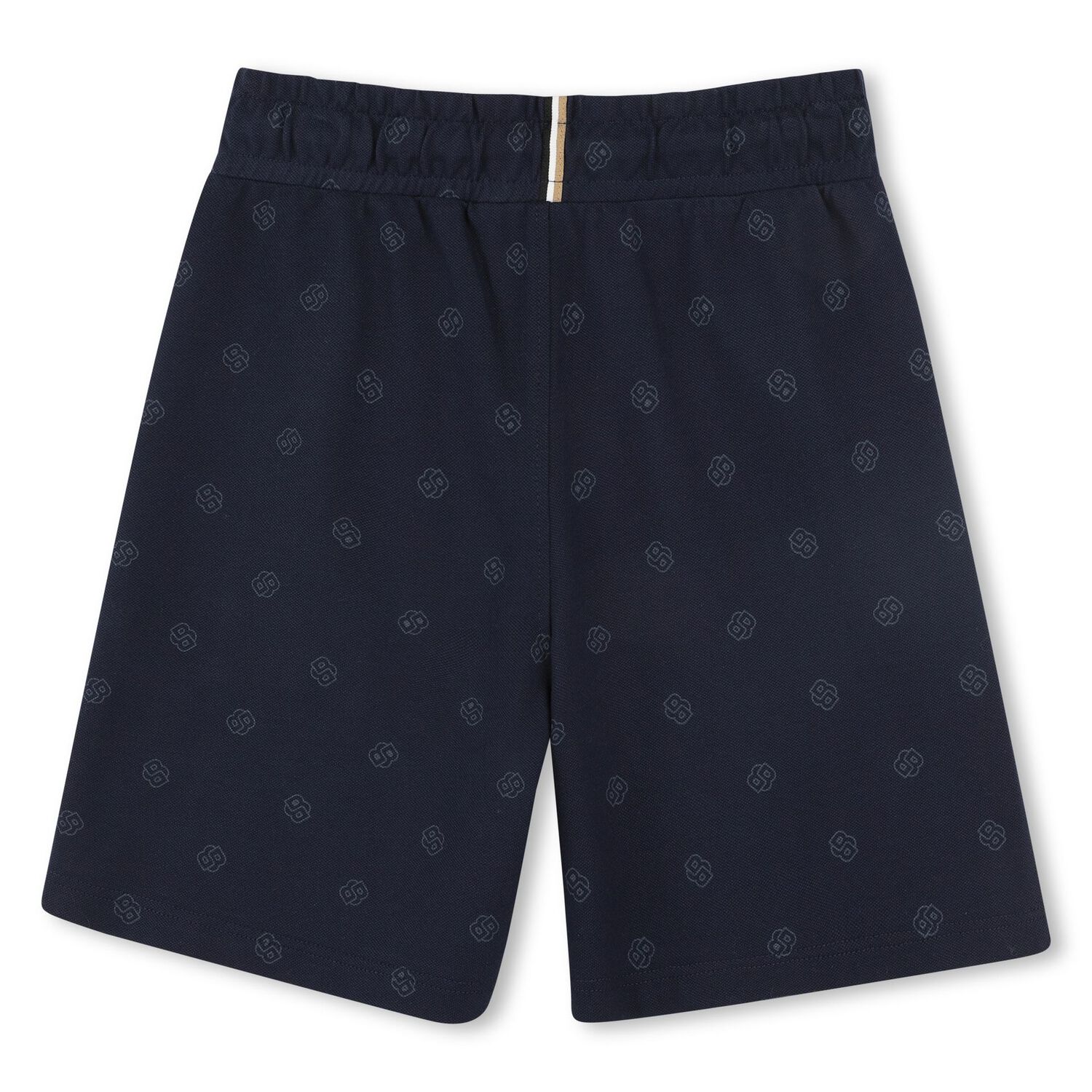 Boys Navy Blue Logo Shorts, 1, hi-res