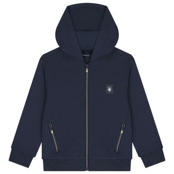 Boys Navy Blue Zip Up Top