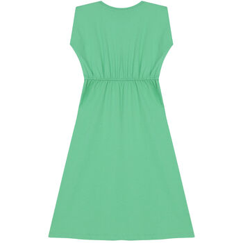 Girls Green Logo Dress
