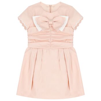 Girls Pink Bow Dress