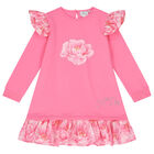 فستان بنات بالزهور باللون الوردى, 1, hi-res