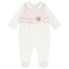 أفرول بنات مطرز باللون الأبيض والوردي, 1, hi-res