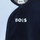 Baby Boys Navy Logo Babygrow, 1, hi-res