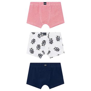 Boys Red, White & Navy Blue Boxer Shorts ( 3-Pack )