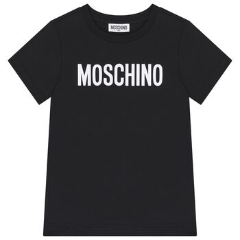 Moschino تيشيرت بالشعار باللون الاسود, 4 تيشيرت بالشعار باللون الاسود