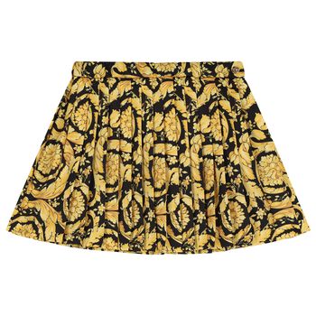 Girls Black & Gold Barocco Skirt