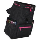 Girls Black Logo Quilted Backpack, 1, hi-res