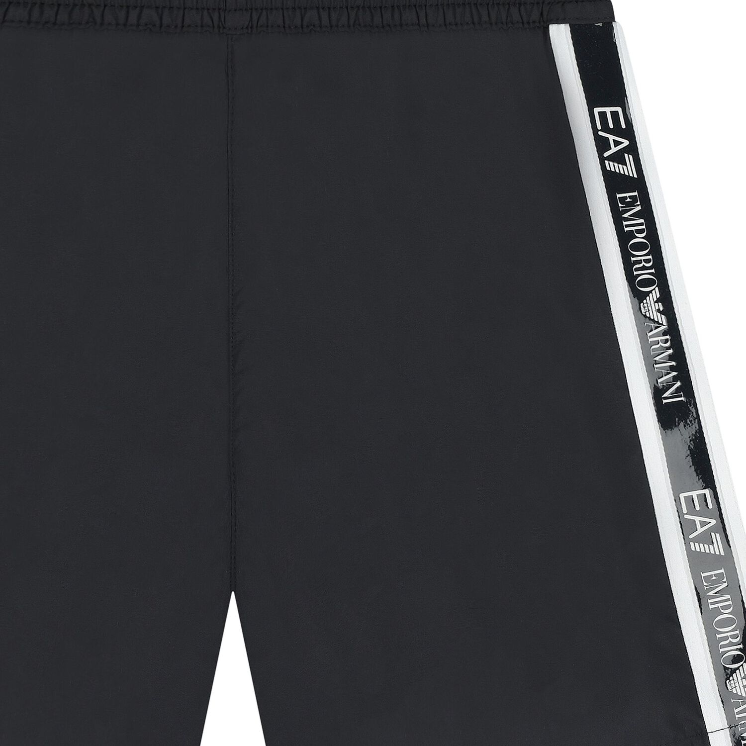 Boys Black Logo Swim Shorts, 1, hi-res