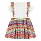 Younger Girls Multi-Coloured Logo Zig Zag Dress, 2, hi-res