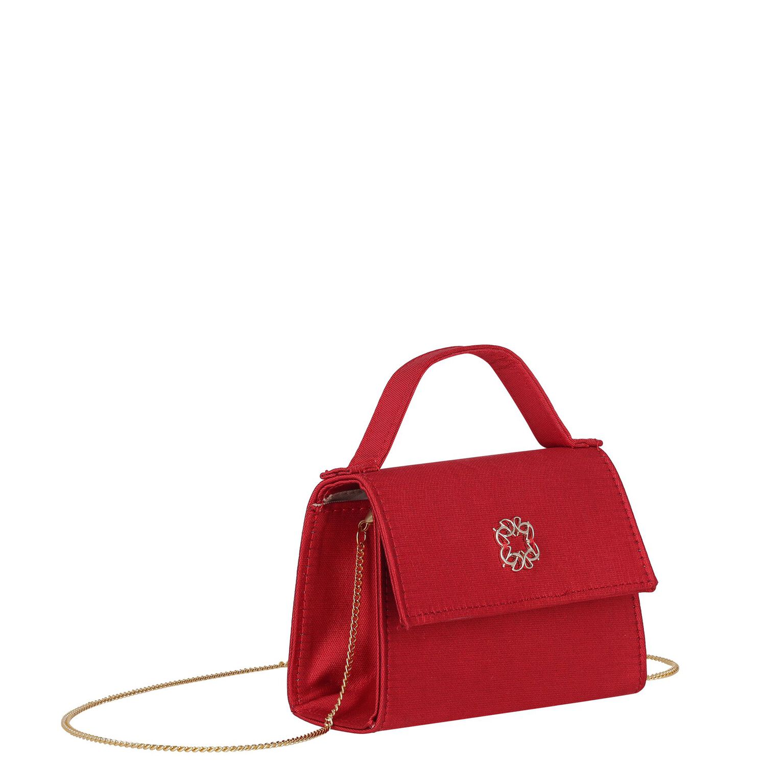 Girls Red Satin Handbag ( 13cm ), 3, hi-res