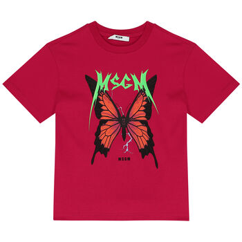 Girls Pink Butterfly T-Shirt