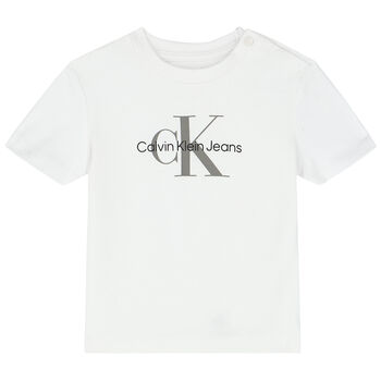 Younger Boys White Logo T-Shirt