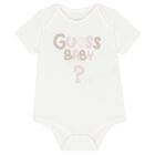 Baby Girls Ivory & Beige Cotton Bodysuit & Pants Gift Set, 1, hi-res