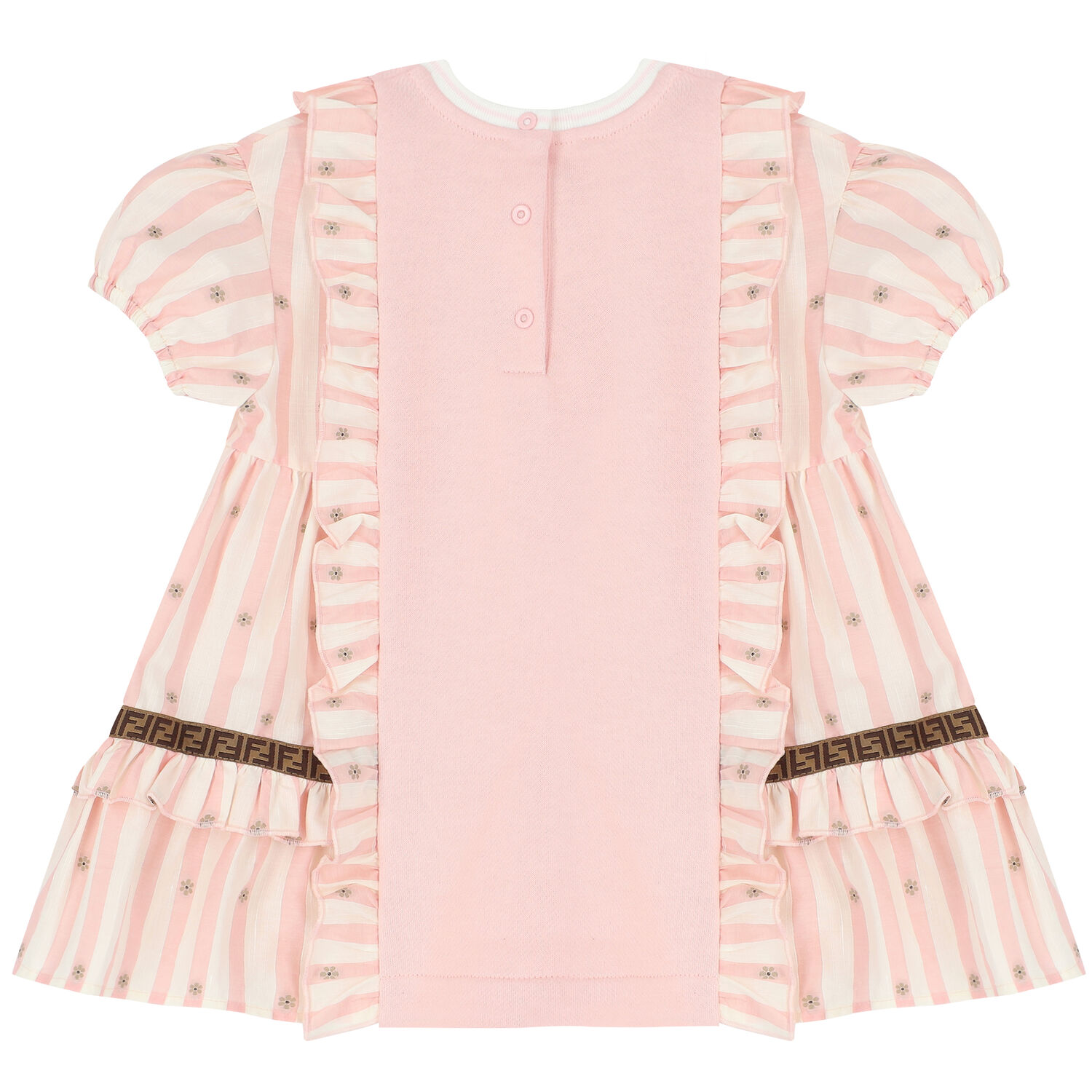 Baby Girls Pink Teddy Bear Logo Dress, 1, hi-res