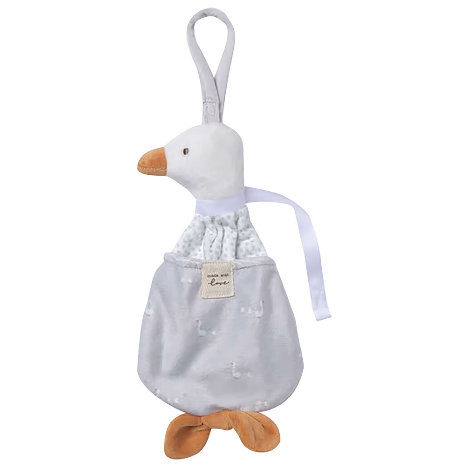 White & Grey Dummy Holder Soft Toy, 3, hi-res