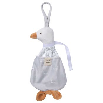 White & Grey Dummy Holder Soft Toy