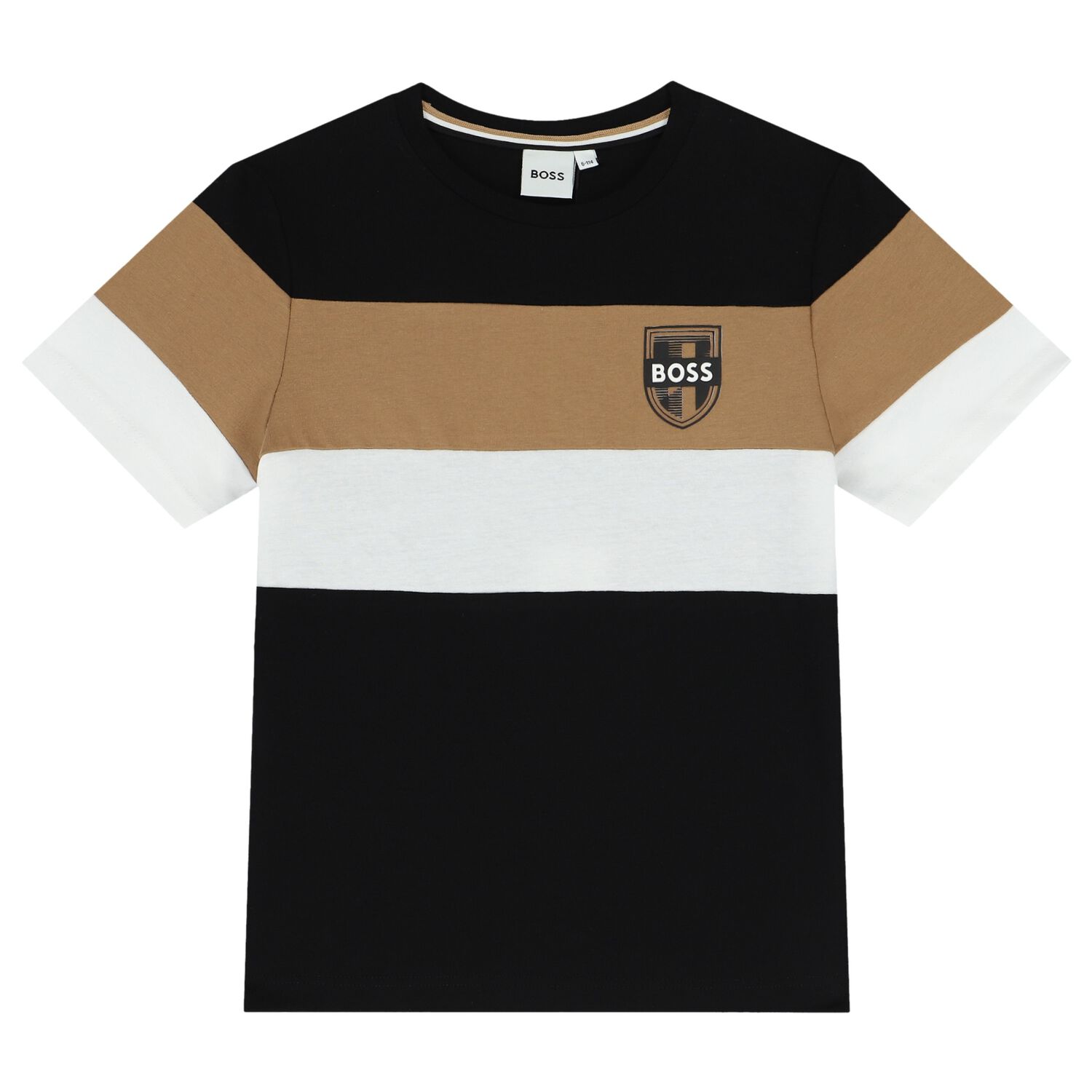 Boys Black, White & Beige Logo T-Shirt, 1, hi-res image number null