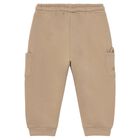 Younger Boys Beige Dinosaur Joggers, 1, hi-res