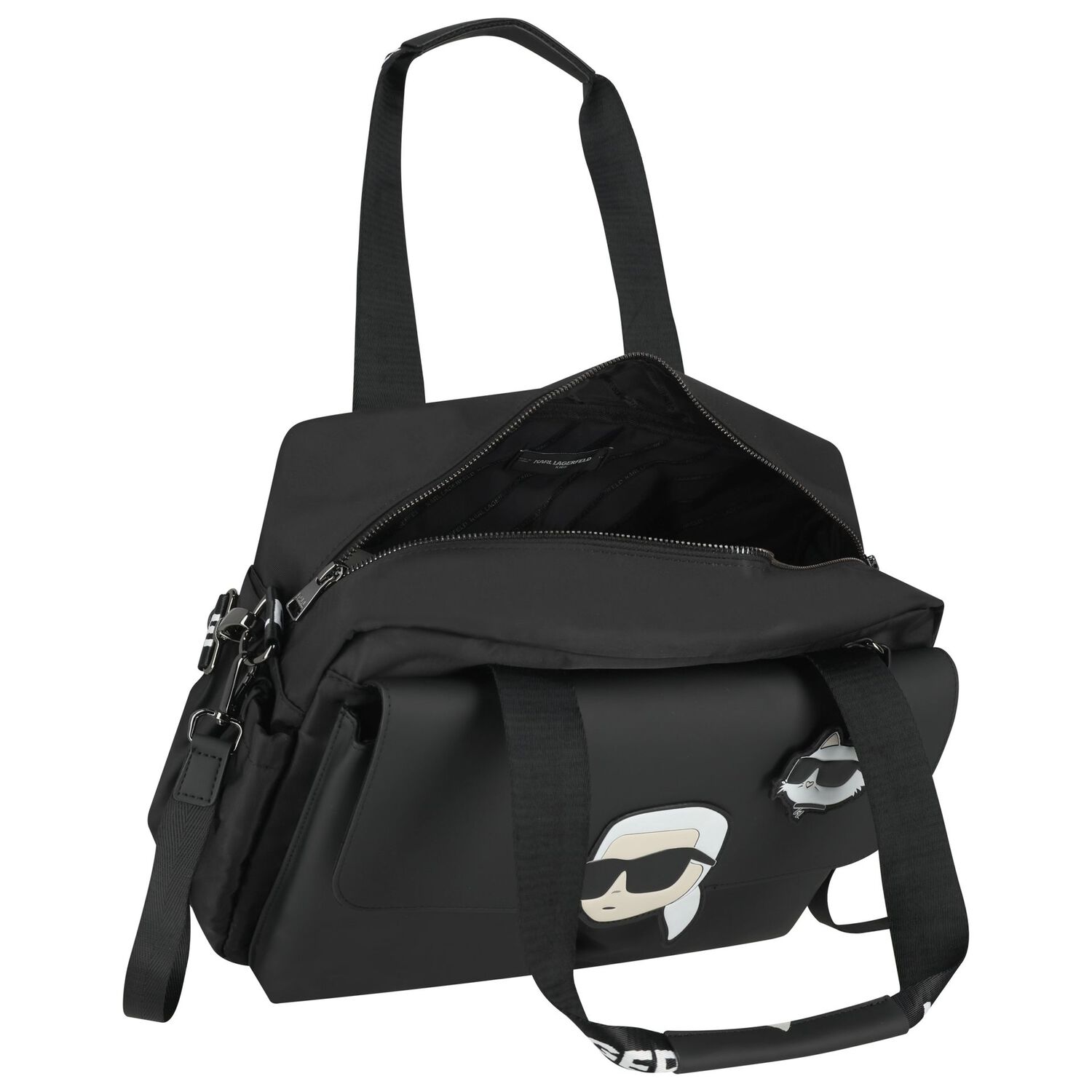 حقيبة تغيير  بالشعار باللون الأسود, 1, hi-res