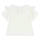 Younger Girls Ivory Flower T-Shirt, 1, hi-res