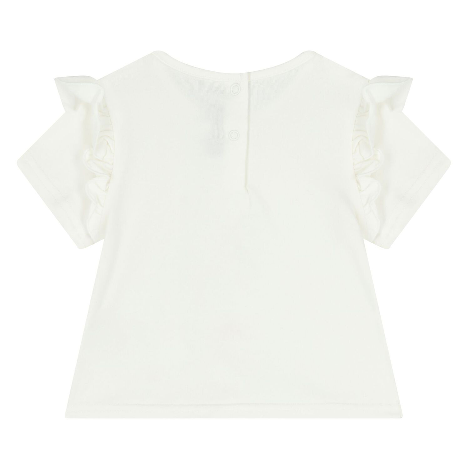 Younger Girls Ivory Flower T-Shirt, 1, hi-res