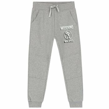 Boys Grey Logo Jogger