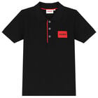 تيشيرت بولو بالشعار باللون الأسود للأولاد, 3, hi-res