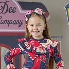 ربطة رأس للبنات بالشعار باللون الكحلي, 1, hi-res