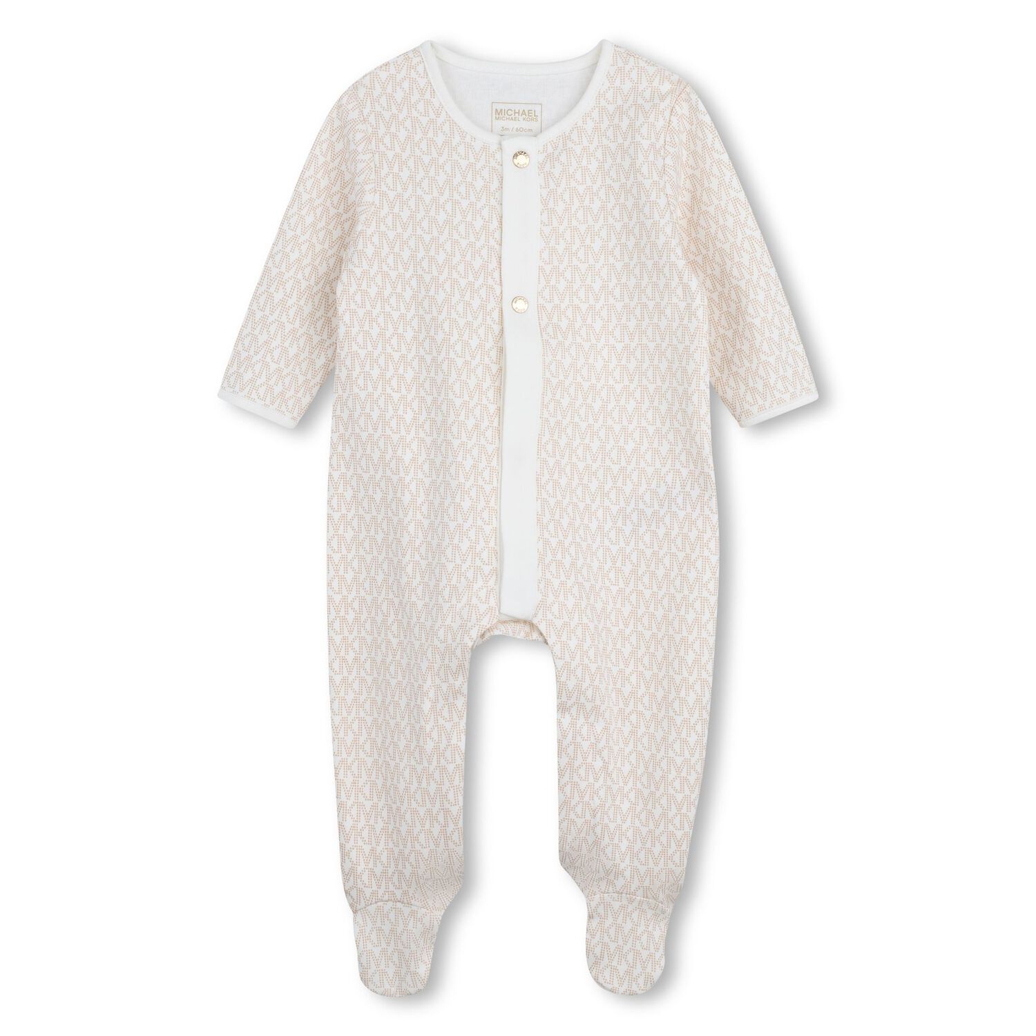Baby Girls Ivory & Gold Logo Babygrow Gift Set, 1, hi-res