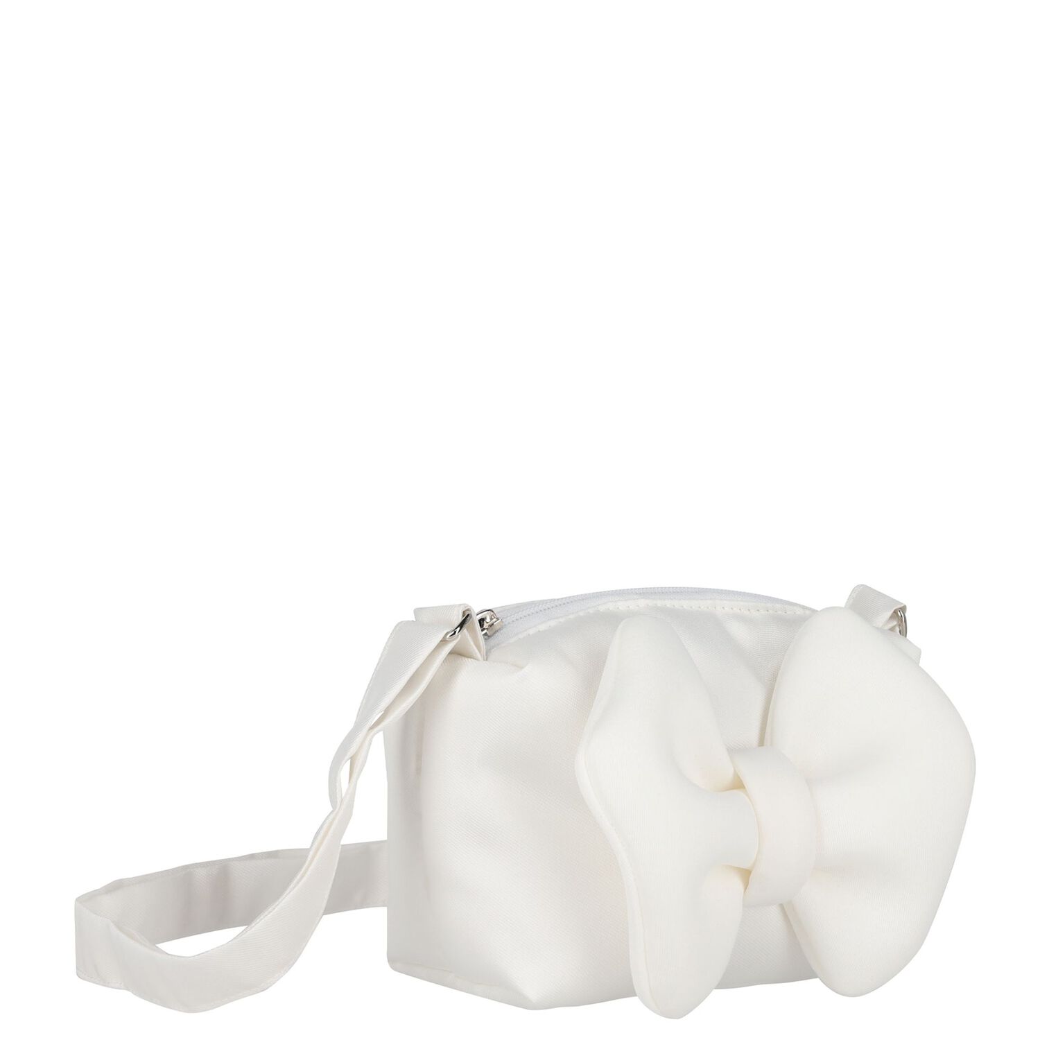 Girls White Bow Bag, 1, hi-res