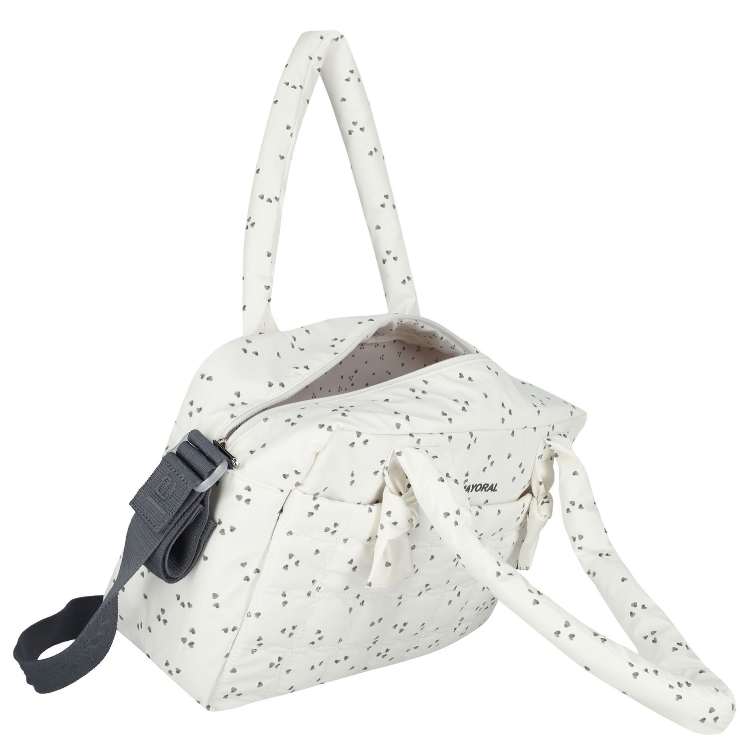 White & Grey Waterproof Baby Changing Bag, 1, hi-res
